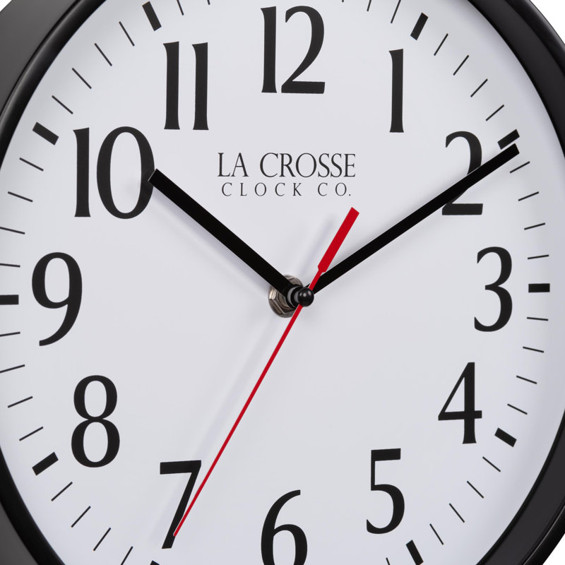 La Crosse Clock 10 in. Basics Analog Quartz Wall Clock, Black