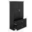 Grande armoire de rangement, armoire de rangement autoportante pour plancher de salle de bain avec 2 portes, tablette réglable et tiroirs, panneau de fibres à densité moyenne-260218302