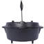 Cocotte en fonte pré-culottée avec couvercle à poêle, pieds de base, robuste et profonde, idéale pour le camping, la cuisine au feu de camp, le barbecue et la pâtisserie, 12 pintes-135870546