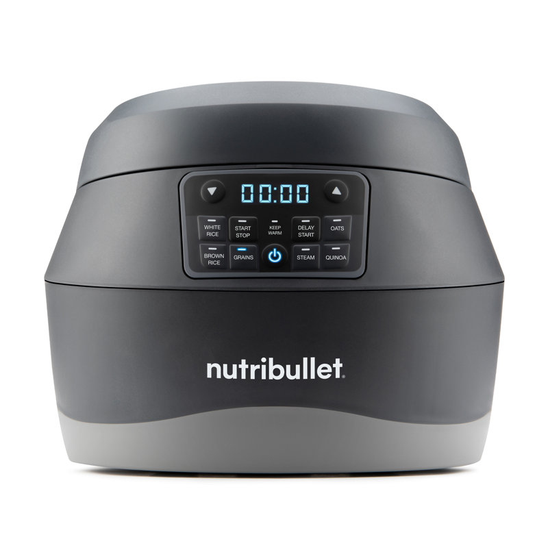 NutriBullet 10-Cup Gray Electric Non-Stick Grain Cooker with Steamer
