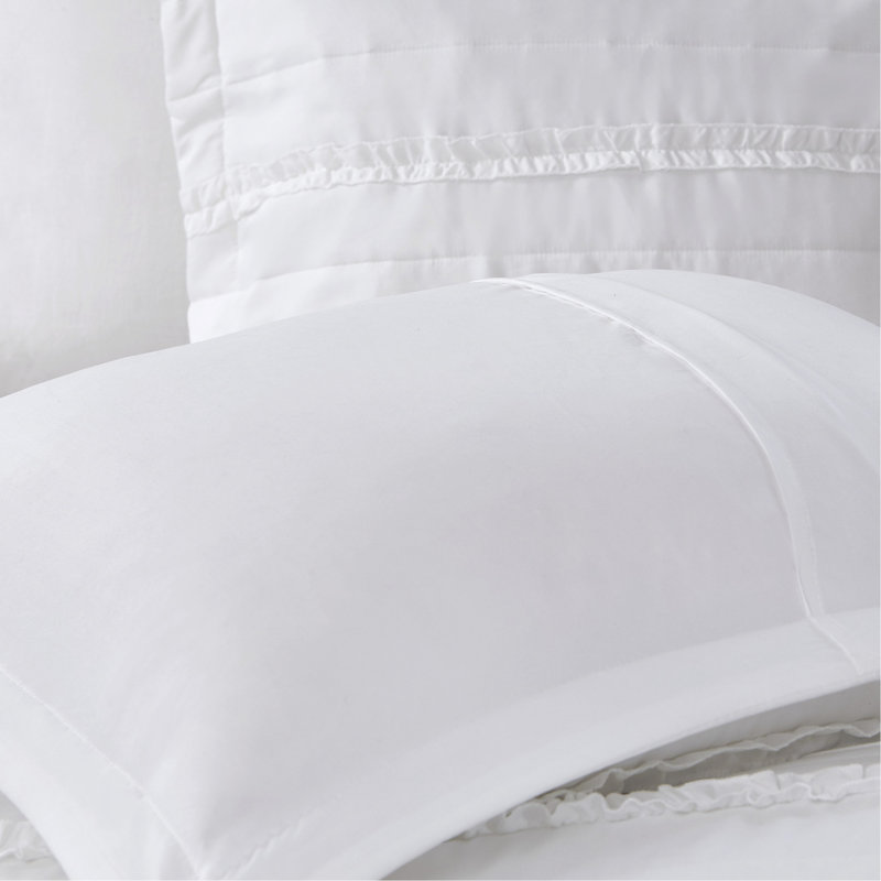 Housse de couette 4 pièces très chic / très chic avec dessus et garniture en microfibre avec boutons brodés