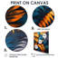 Décoration murale orange, vert et feuilles de palmier - palmiers et palmiers-689022681-689022683