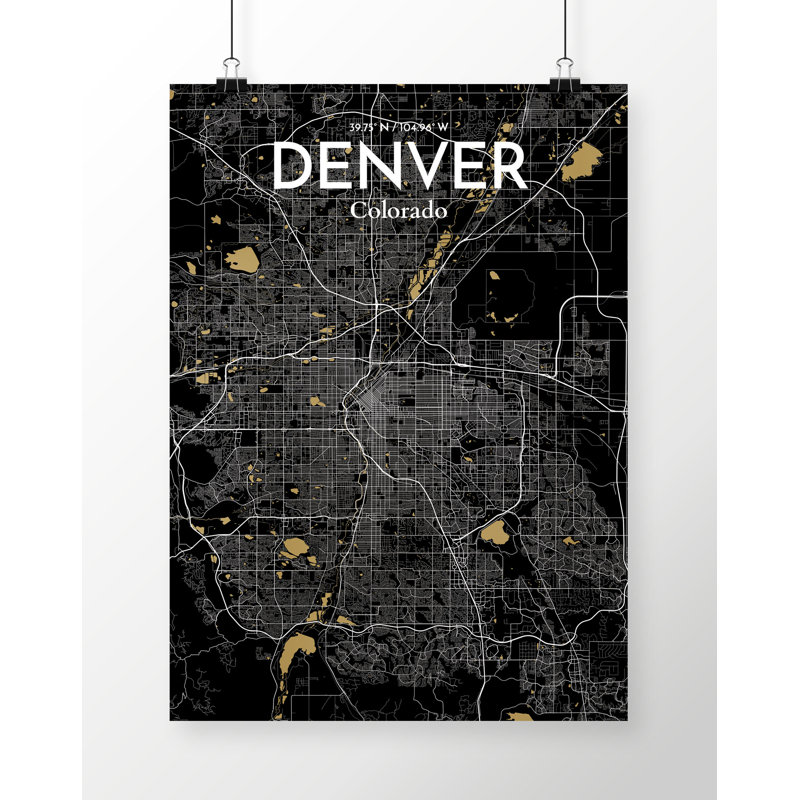Denver City Map - No Frame Print, 50.8cm H x 40.6cm W x 0.13cm D