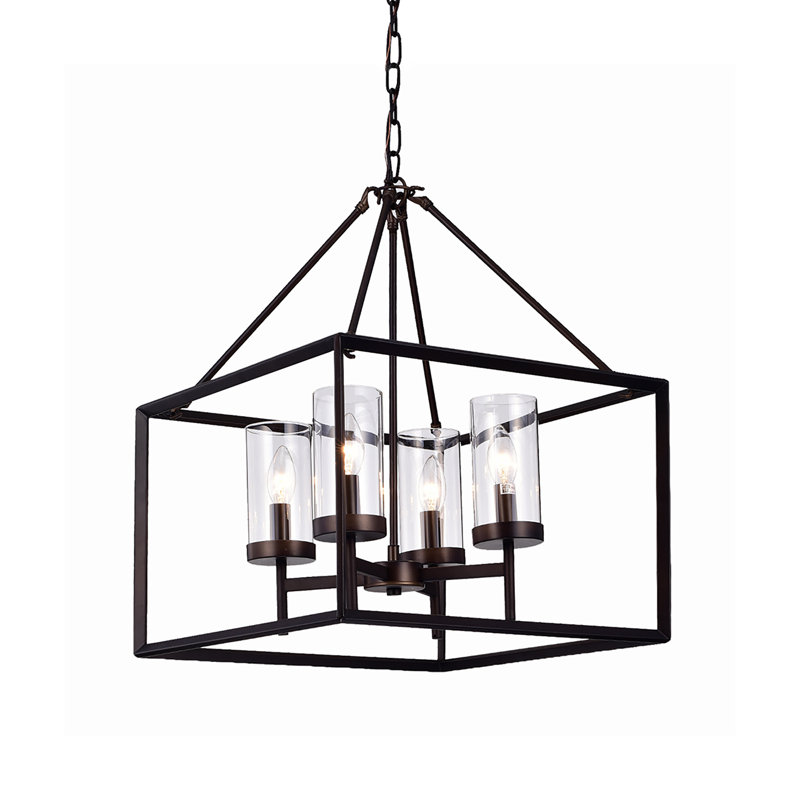Lustre rectangulaire lanterne 4 lumières Anesia