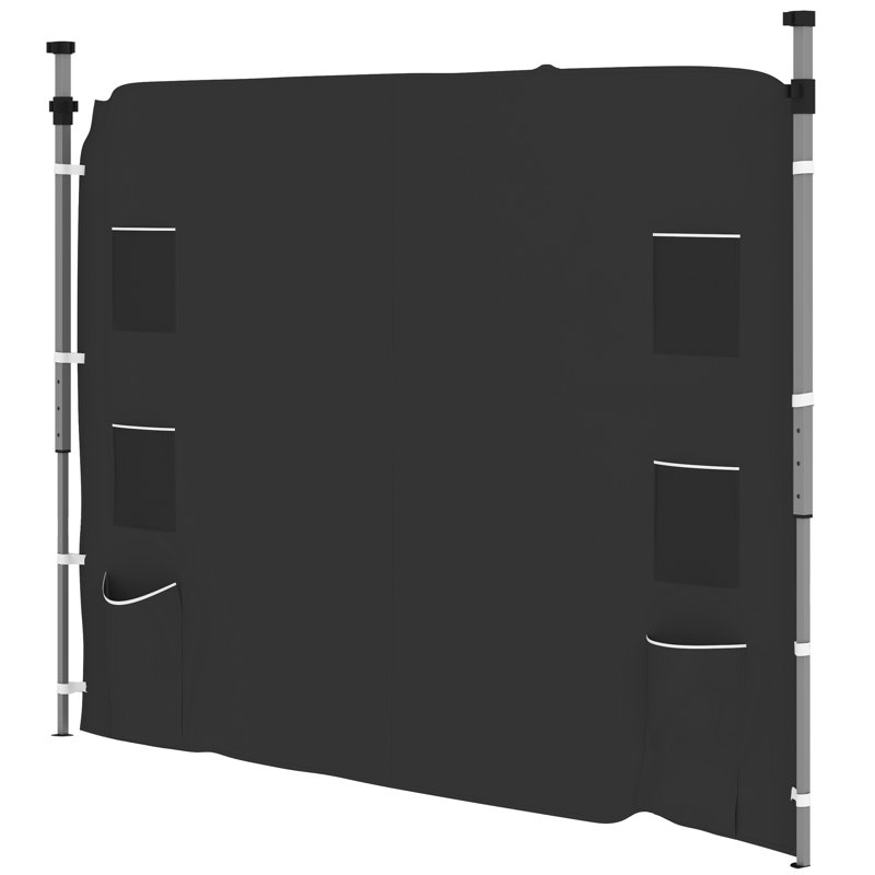 17 Stories Polyester Side Wall for Canopy, Black