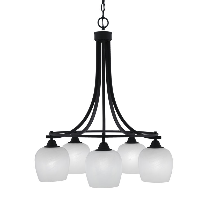 Lustre 5 lumières Paramount, Blanc