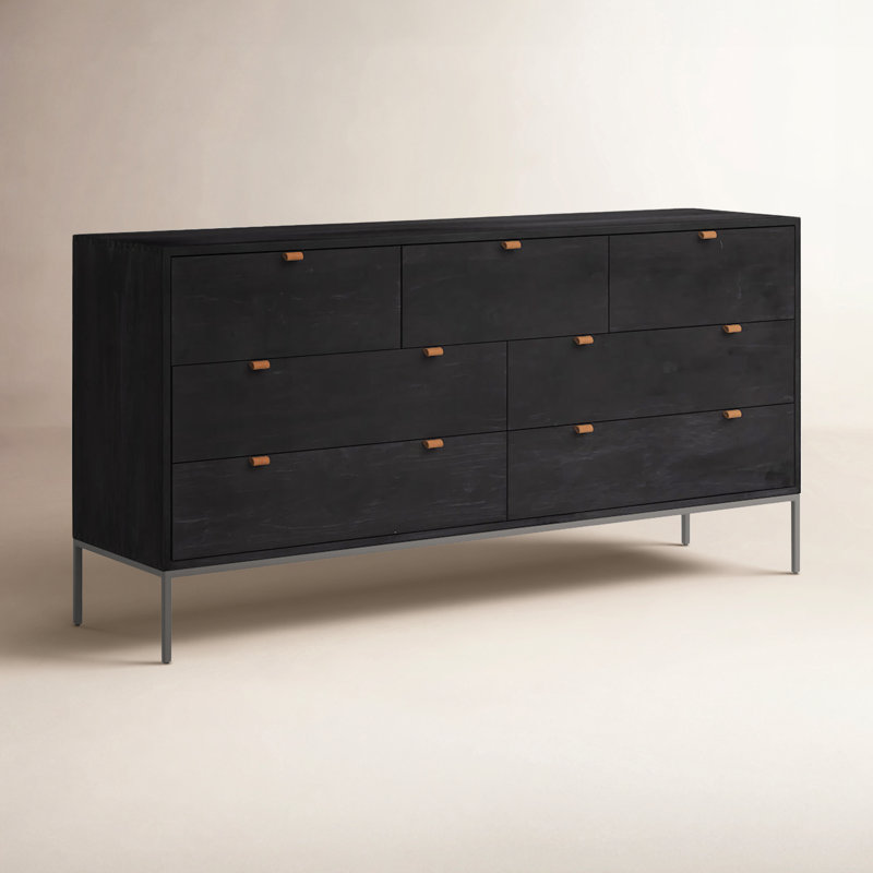 Trey 7 - Drawer Dresser, Black Wash Poplar