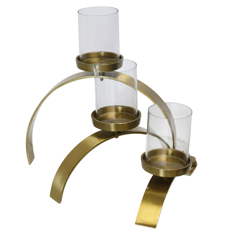 Porte-bougie Triarch Arc - Laiton mat