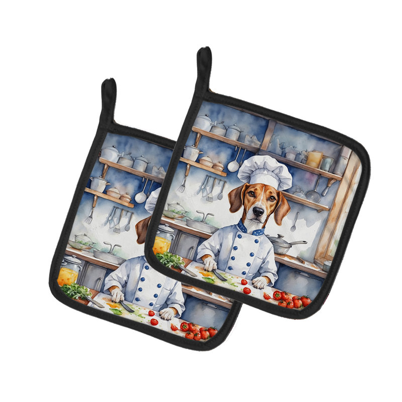Caroline's Treasures The Dog Chef Polyester Potholder Set