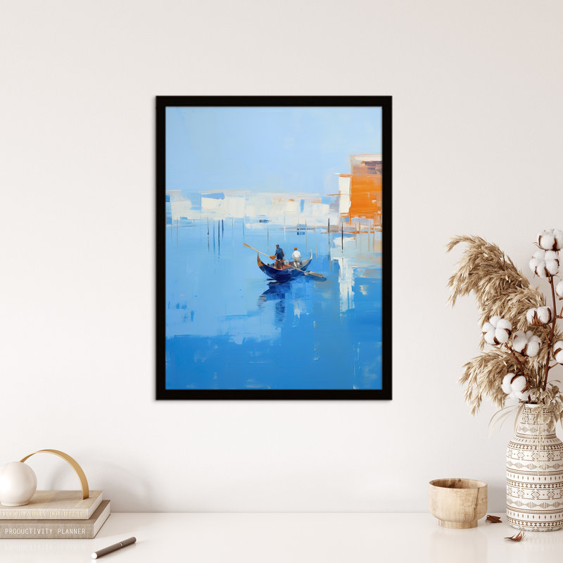Venice Visions Grand Canal Gondola Blue - Single Picture Frame Print