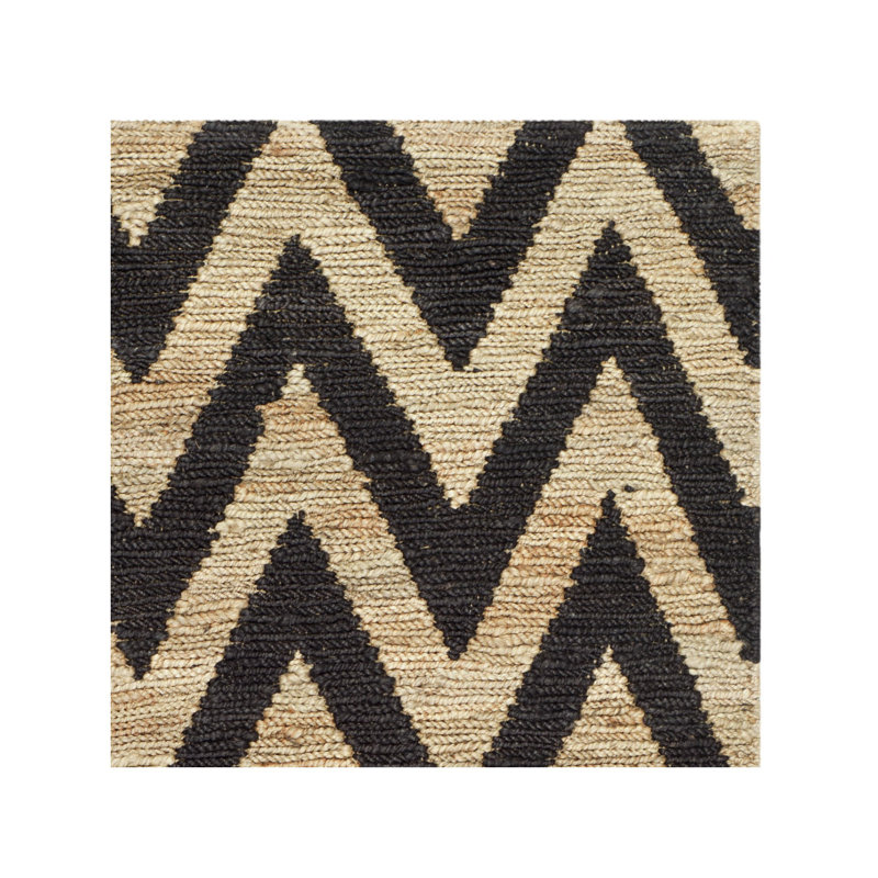 Louisos Hand Knotted Jute Chevron Rug, Rectangle 4' x 6'