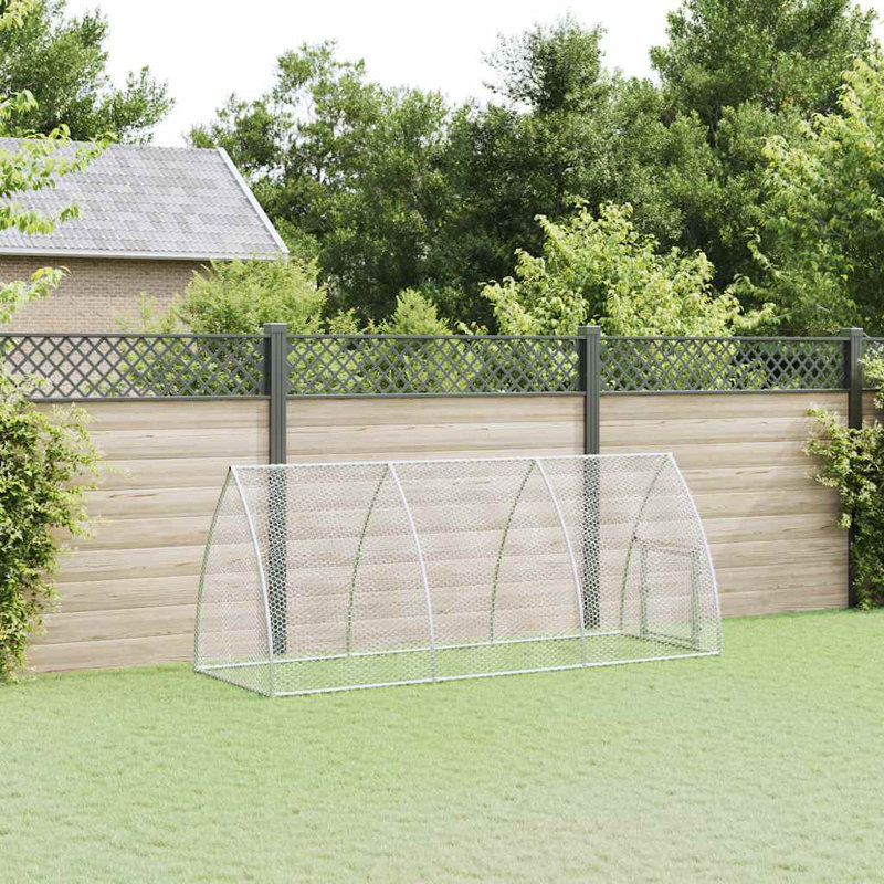 Cage à poulet en acier galvanisé 41,3 po x 47,2 po argent, H 47,2 po x l 118,1 po x P 41,3 po
