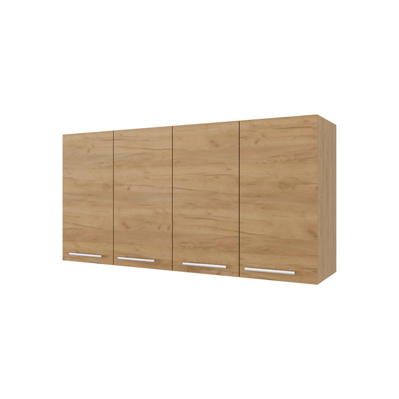 Armoire murale en chêne naturel naturel en mélamine avec 4 portes