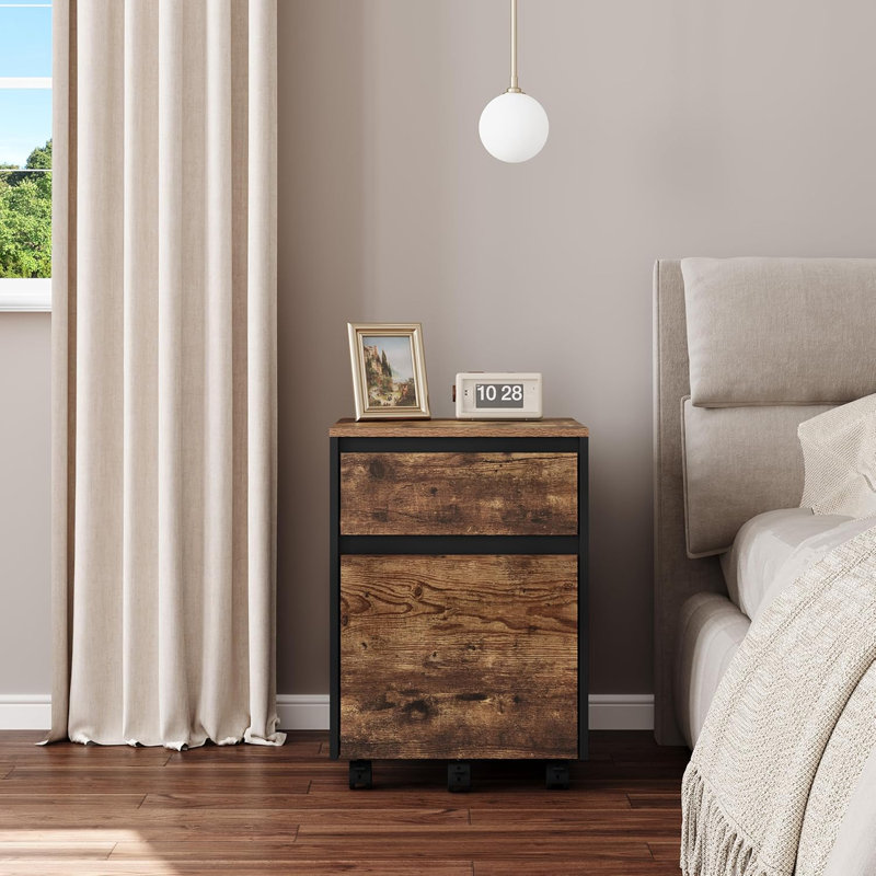 McLoughney 40cm Wide Mobile File Cabinet, Wood Look