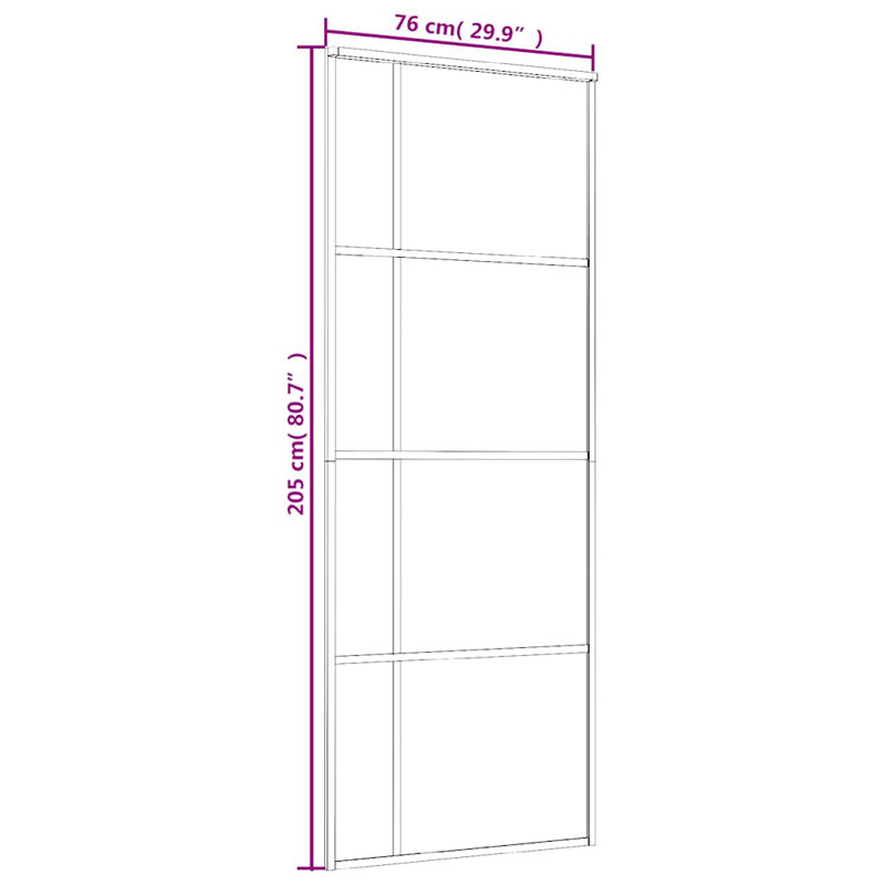 Portes coulissantes en métal et en verre, 29,9 po x 80,7 po