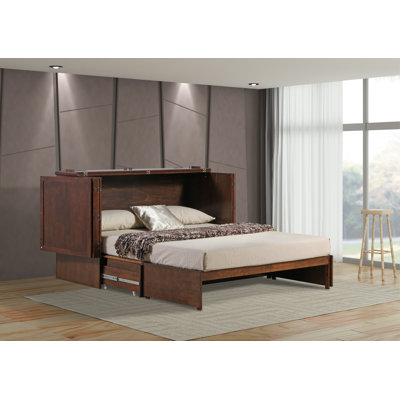 Mccutchen Queen Solid Wood Storage Murphy Bed with Mattress by Loon Peak