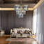 Lustre en cristal de luxe à 3 niveaux 20 po - Luminaire suspendu 7 lumières - Hauteur réglable-102542808