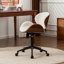 Chaise de bureau rembourrée à hauteur ajustable avec chaise pivotante en chenille et structure en métal-437675639