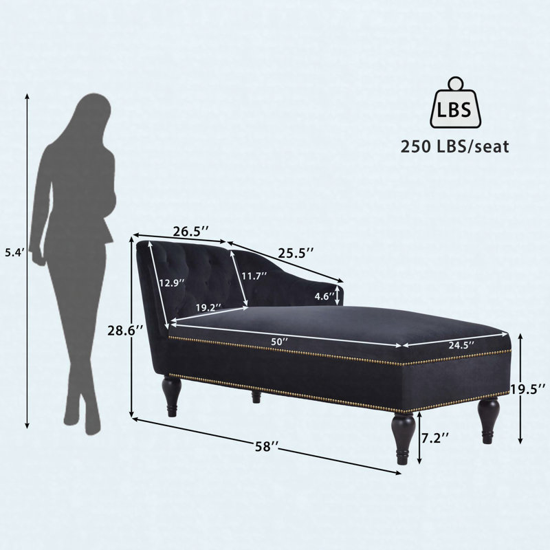 Fauteuil de 58 po en velours 58 po