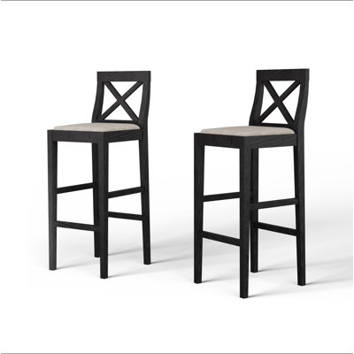 Tabouret de bar à hauteur de comptoir avec dossier, siège et repose-pieds rembourrés, îlot de cuisine en bois, chaise de salle à manger rétro pour la maison, pub