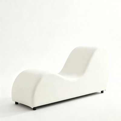 Wrought Studio Velvet Curved Yoga Chaise Lounge Chair