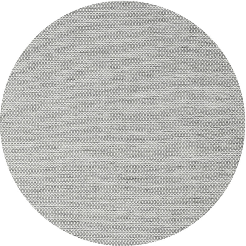 Tapis gris zone contemporaine Hughey, Rond 8 pi x 8 pi