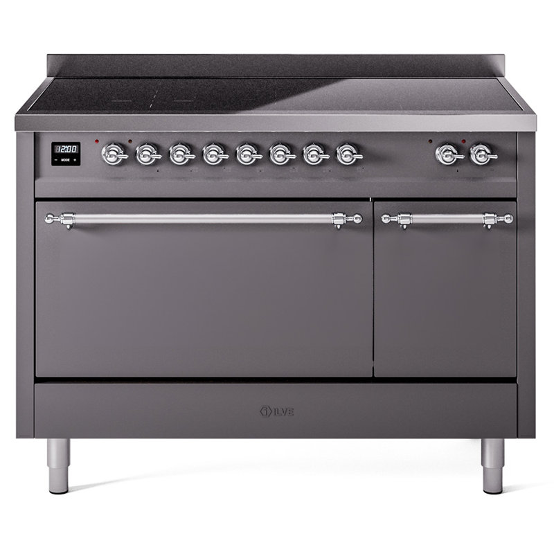 ILVE Nostalgie II 48 in Induction Range, Graphite Matte/Chrome