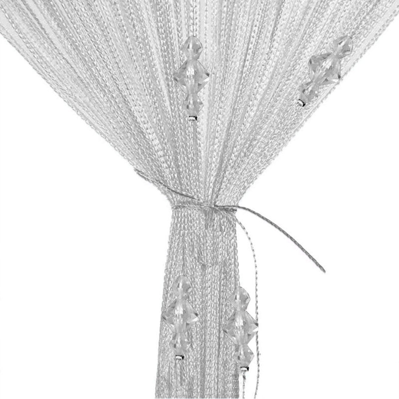 Panneau de rideau simple semi-diaphane avec passe-tringle Pikus, Argent