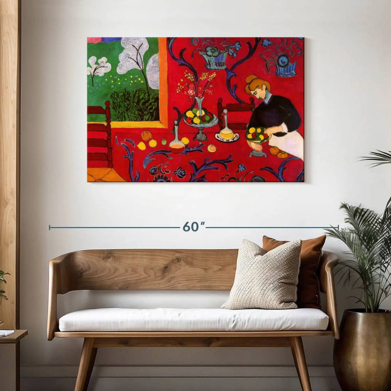 Harmonie Leisha en rouge, H 30 po x l 45 po