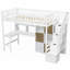 Lit mezzanine simple en bois avec bureau intégré, DEL, rangement - aucun sommier nécessaire, fabrication robuste-1074573033