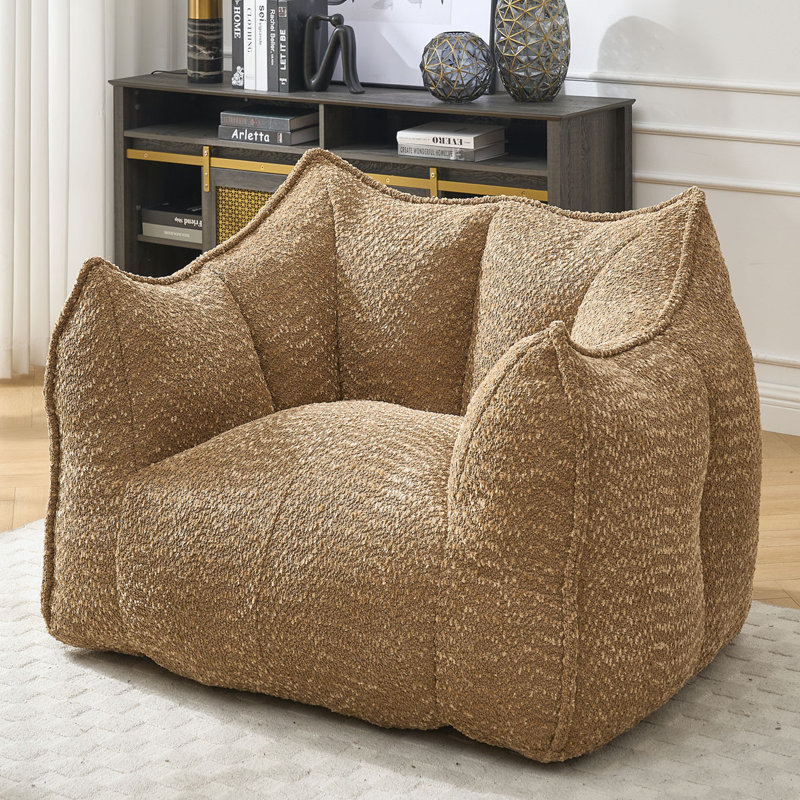 Fauteuil à billes Chenille, Chenille café, H 30,7 po x l 47,2 po x P 36,2 po