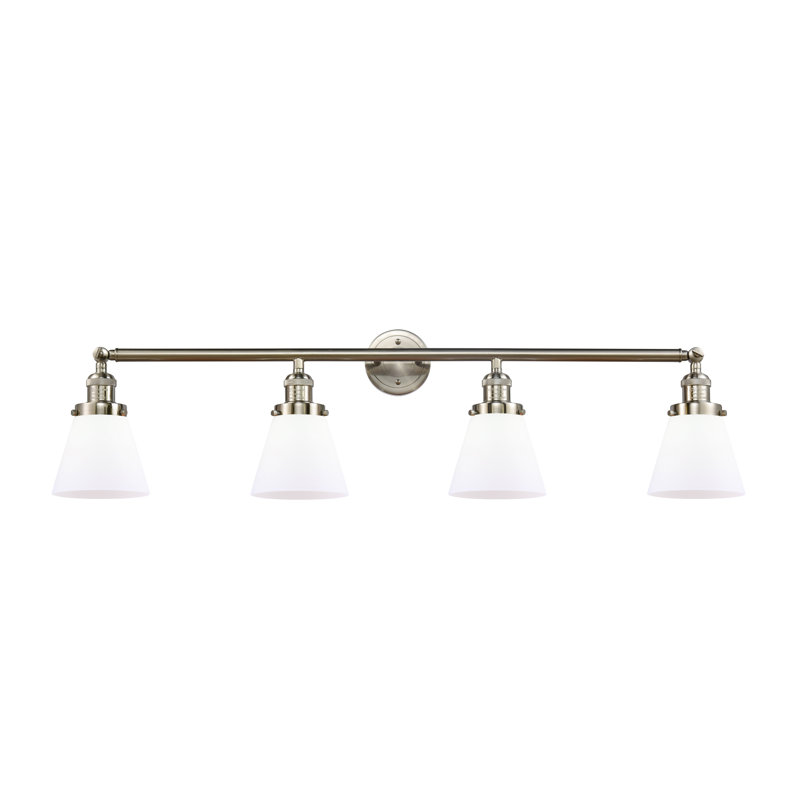 Shauna 4 - Light Vanity Light, Matte White, LED, Brushed Satin Nickel