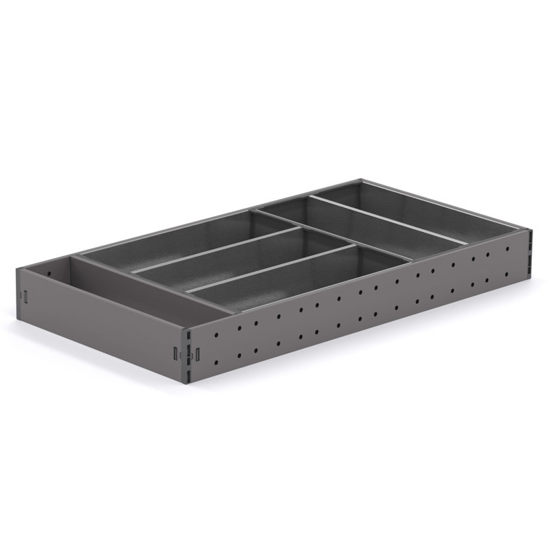Rangement de tiroir pour ustensiles de cuisine H 2,28 po x l 10,87 po x p 21,65 po, Anthracite