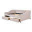 Lit de jour rembourré avec deux tiroirs, support en lattes de bois, beige-786593065-786593067