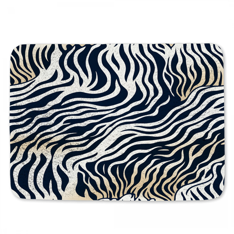 Motif de tapis de bain imprimé zébré Cottage, L 24 po x l 17 po