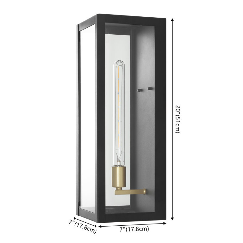 Applique murale d'extérieur câblée, H 20 po x l 7 po x P 7 po