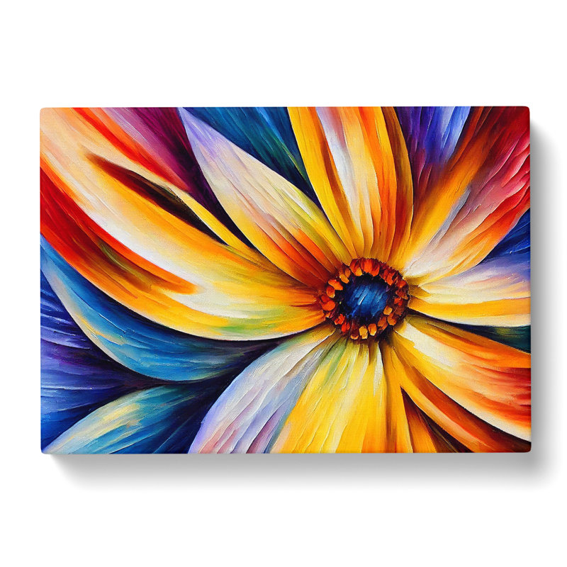 Painted Daisy Flower Vol.2 Abstract - Wrapped Canvas Print, 35cm H x 50cm W x 3cm D
