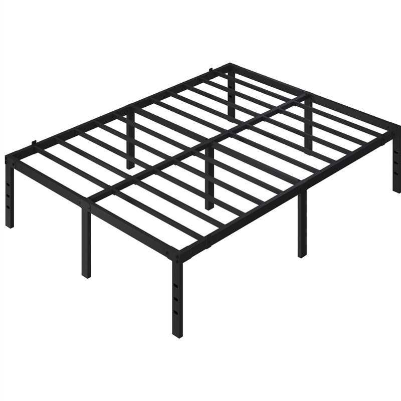 14.5" H Metal Platform Bed Frame with Heavy Duty Steel Slat Support, Queen