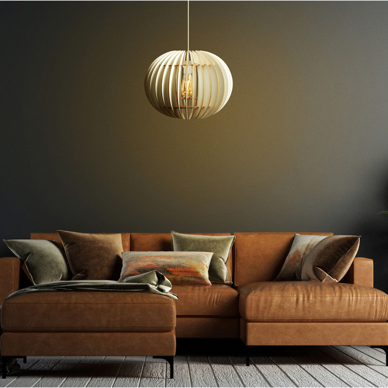 Élégant lustre Big Sphere, blanc, 14,2 po x 14,2 po x 27,6 po | Câble réglable, corps en panneau de fibres à densité moyenne, douille E27, 40 W maximum | Parfait pour un décor glamour et scandinave, idéal pour le salon ou la salle à manger