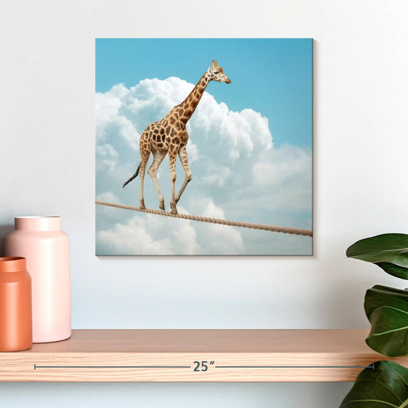 Crowle Giraffe On Tightrope, 16" H x 16" W