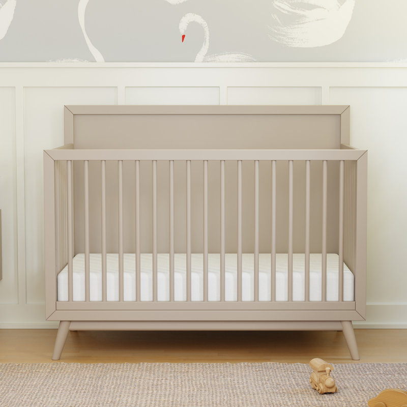 Palma 4-in-1 Convertible Crib with Toddler Bed Conversion Kit, Taupe