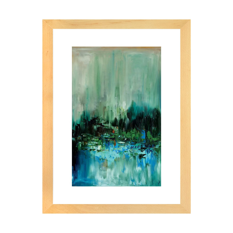 « Escape » par Shinji Legaspi, reproduction d’art, Blanc, H 32 po x l 24 po x P 1 po, Toile avec cadre en bois beige
