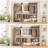 59"-103.2"L Shaped/C Shaped Metal Pipe Clothing Rack,Garment Rack With 3 Wood Shelves,Organizer Rack Wall Mounted-1961405366