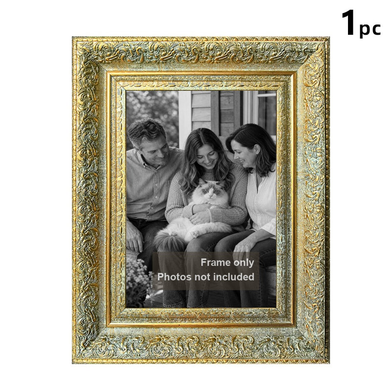 Cadre photo mural 5 pièces x 7 po or antique 5 pièces, Antique Gold, 1, 5" W x 7" H