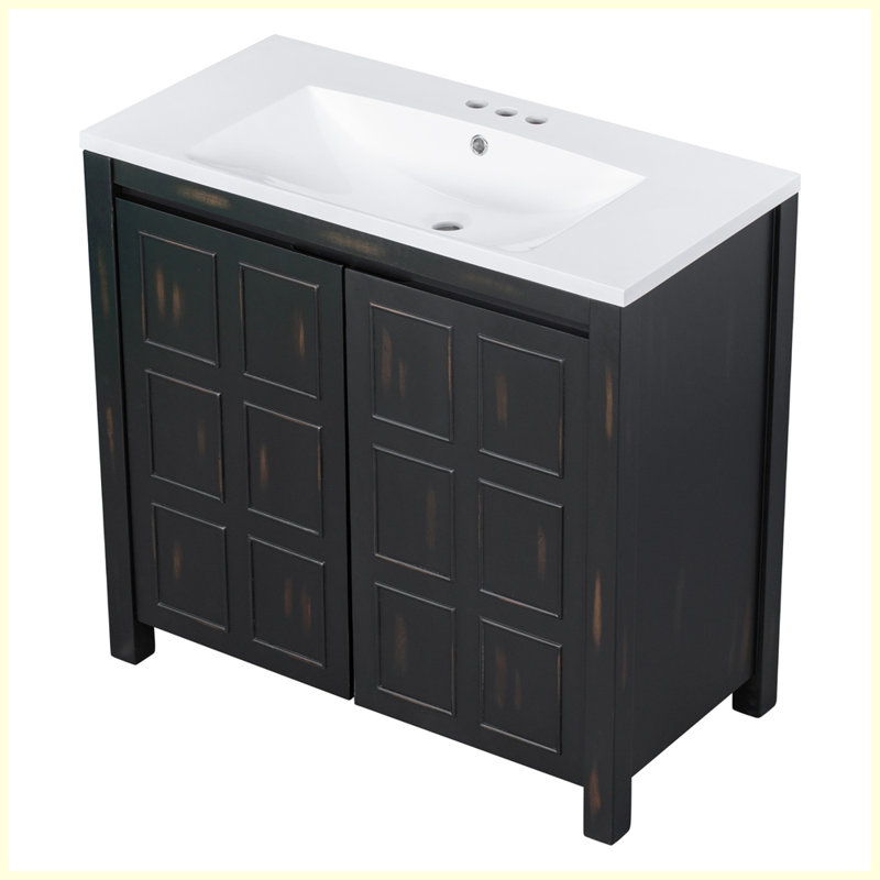 Organisateur de meuble-lavabo moderne avec lavabo Elverta