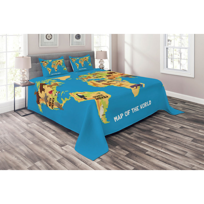 Eclectic Coverlet, King Bedspread + 2 Shams