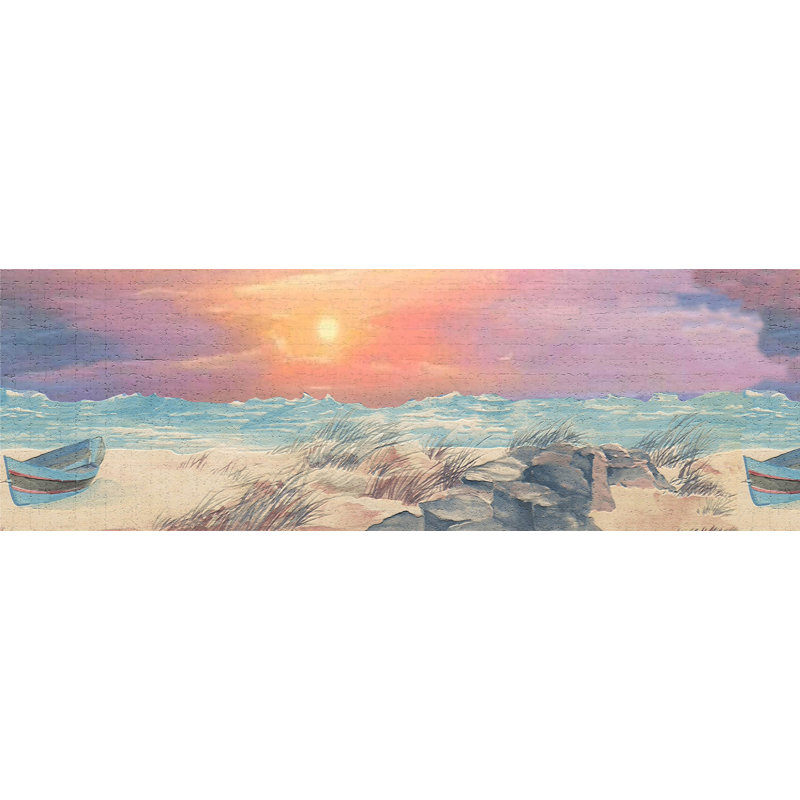 Bordure de papier peint à peindre L 15 pi x l 7 po Thurros Seashore