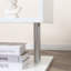 Table d'appoint chic blanche, en forme de S de 20 po avec rangement, et support de poteau en acier robuste et moderne