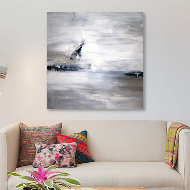 « shifting marés ii », reproduction d’impression sur toile, H 37 po x l 37 po x P 1,5 po, Toile tendue, Pas de tapis