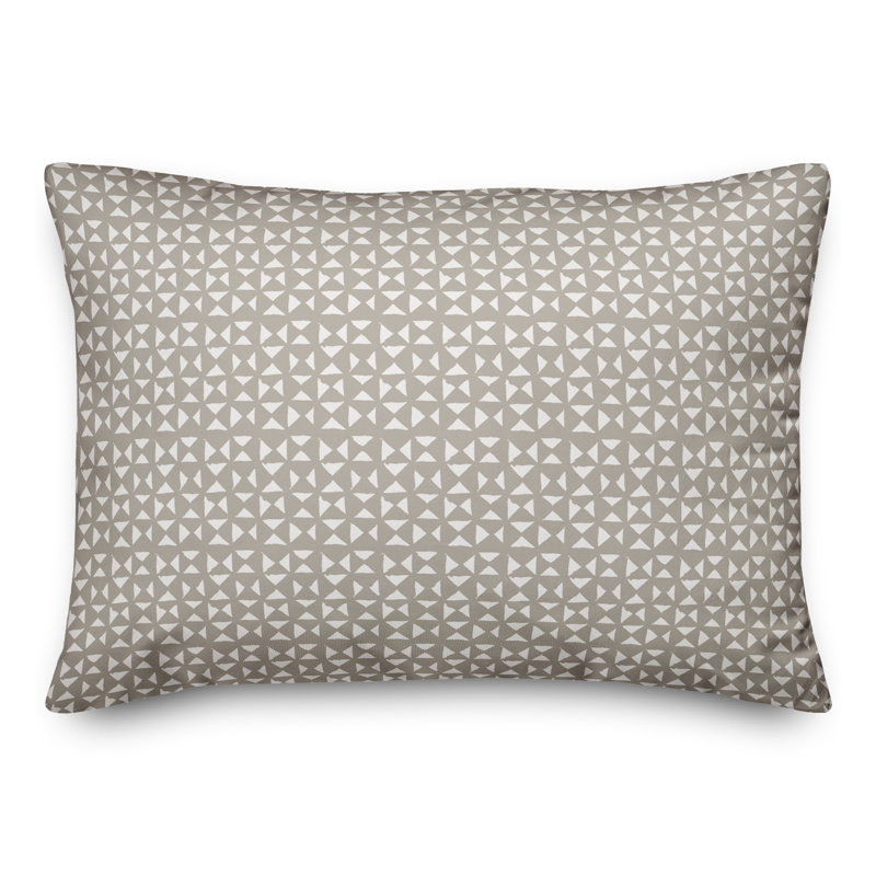 Triangle Outdoor Rectangular Pillow Cover & Insert, Gray